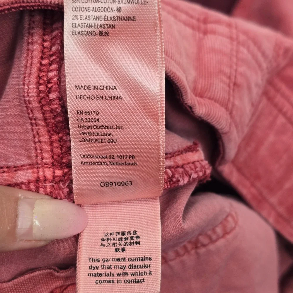 Free People We The Free‎ Pull-On Corduroy Flare Pants Rose Pink Size 28 OB910963